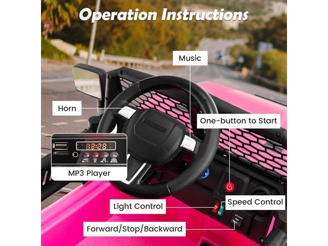 Costzon Ride on Car, 12V Battery Powered Truck Vehicle with Remote Control, Spring Suspension, Headlights, Music, Horn, MP3, USB & Aux Port, Gift...
