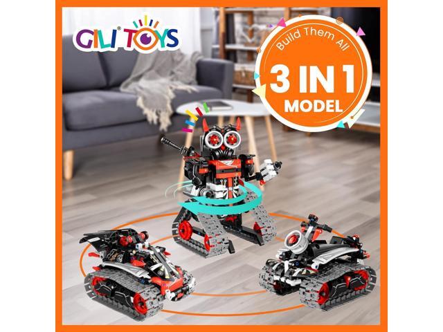 GILI Robot Building Remote Control Gift STEM Building Kit for Boys 8-12 - 3 in 1 Educational Toys for 6 7 8 9 10 11 12 + Year Old Boys Birthday...