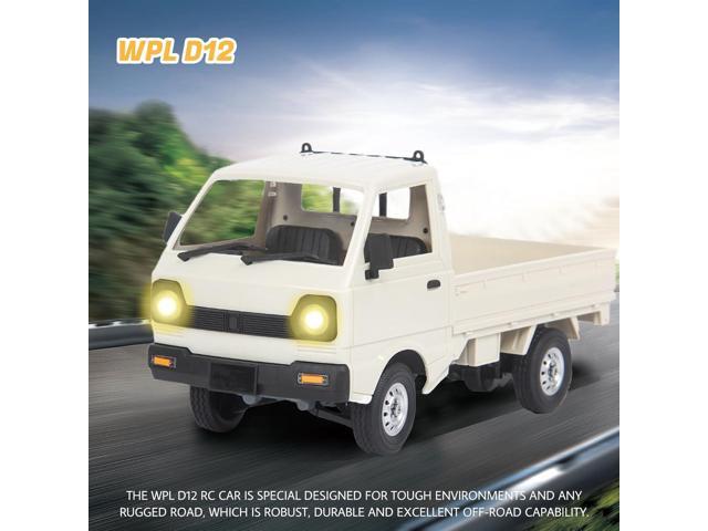 WPL D12 RC Truck 1/10 RC Crawler 2.4G Drift RC Cars Pickup with 3pcs Upgraded 1200mah Battery Remote Control Truck Crawler Full Scale RC Rock...