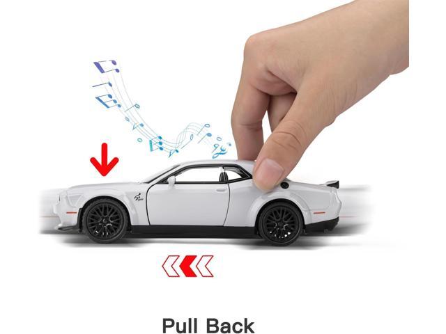 Hellcat Toy Model Car for Kids 1: 32 Scale Dodge Challenger Die cast Metel Toy Cars for Pull Back Model Car Hellcat with Sound and Light Hellcat...