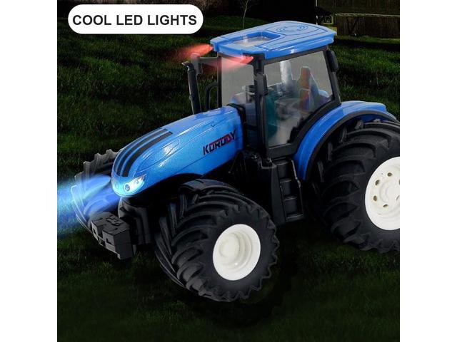 RC Truck Farm Tractor with 2 Rechargeable Batteries - 2.4G 1/24 High Simulation Construction Vehicle with Dual Rotary Swath WindrowerRemote Control...