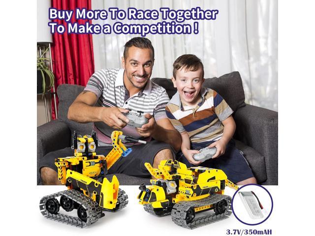 5 in 1 STEM Robot Toy Building Kit, 452 PCS Blocks App & Remote Control Engineering Toys Robotics for Kids Ages 8-12, RC Bulldozer Erector Sets for...