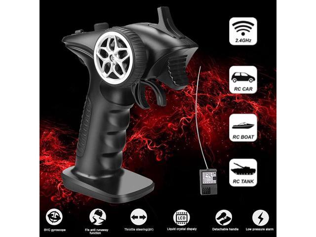 2.4ghz RC Controller 4CH RC Remote and Receiver Digital Radio Transmitter for 18 110 116 132 RC Car Boat Tank Crawler GA-4H-TX (Transmitter and...