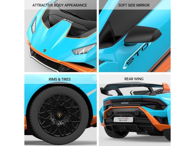RASTAR by Lamborghini Huracan STO RC Car 1:24 Scale Remote Control Toy Car, R/C Model Vehicle for Kids Black RC - Blue
