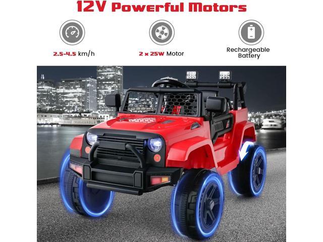 OLAKIDS Kids Ride On Truck, 12V Electric Vehicle Jeep Car with Remote Control, Toddlers Battery Powered Toy with 2 Speeds, Spring Suspension,...