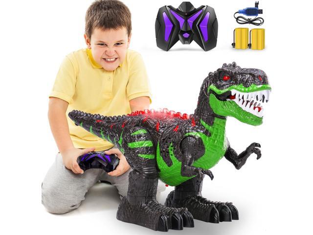 TEMI Remote Control Dinosaur Toys for Boys 3 4 5 6 7 8 Years, Electric Stunt RC Walking T-rex Toy with Light and Sounds, Rechargeable Battery, 360°...