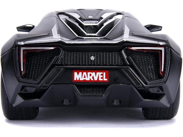Rubber Marvel Black Panther & Lykan Hypersport Die-cast Car, 1:24 ScaleVehicle & 2.75 Collectible Figurine