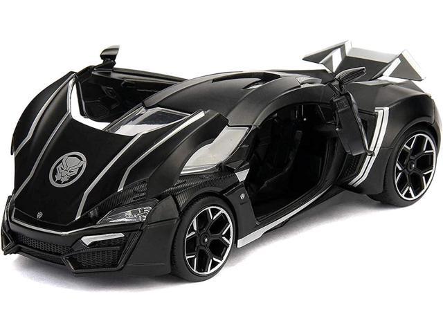 Rubber Marvel Black Panther & Lykan Hypersport Die-cast Car, 1:24 ScaleVehicle & 2.75 Collectible Figurine