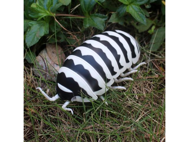 Tipmant RC Bug Remote Control Worm Realistic Pillbug Electronic Animal Prank Toy Insect Car Vehicle Kids Birthday Gifts (Black & White)