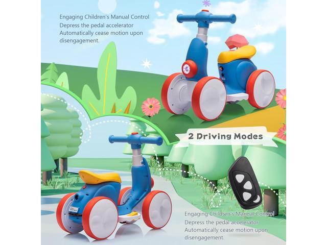 6V Electric Baby Balance Bike with Bubble Machine,4 in 1 Toddler Balance Bike w/Remote for 1 Year Old Boys Girls Kids Bubble Bike Ride on Toys...