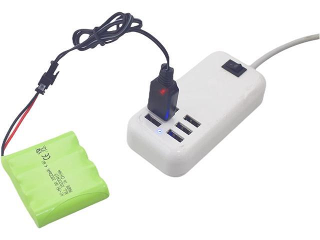 Fytoo 2PCS 4.8V 2800mah AA Rechargeable Battery with SM-2P Plug with USB Charging Cable for E562 TD141 RC Car Toy car Battery SY-E511 Remote...
