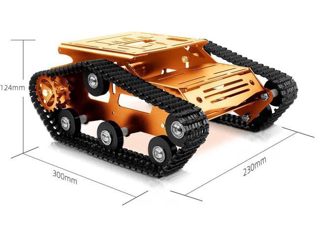 Smart Robot Car Tank Chassis Kit Aluminum Alloy Big Platform with 2WD Motors for uno/Raspberry Pi DIY Remote Control Robot Car Tools- Upgraded Version