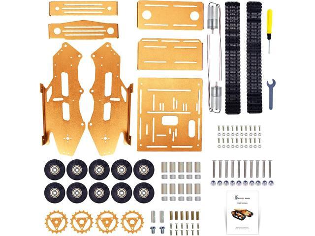 Smart Robot Car Tank Chassis Kit Aluminum Alloy Big Platform with 2WD Motors for uno/Raspberry Pi DIY Remote Control Robot Car Tools- Upgraded Version