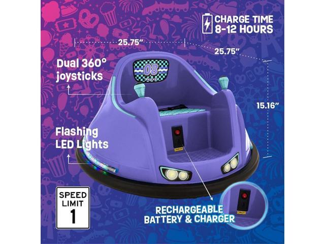 Flybar FunPark 6V Bumper Car for Toddlers, Kids Bumper Car, Electric Toddler Ride On Toys for Kids, Baby Bumper Car, Ages 1.5-4 Years, LED Lights,...