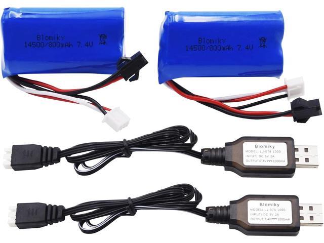 Blomiky 7.4V 600mAh Li-ion Rechargeable Battery Compatible with WPL C24 D12 RC Truck / D12 Battery 2