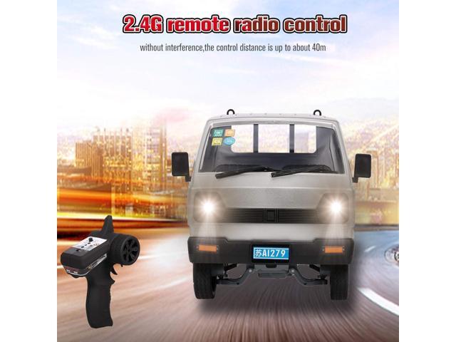 GoolRC WPL D12 RC Car, 1/10 Scale 2.4Ghz Remote Control Car, Simulation Drift Truck with Brushed Motor, LED Headlights, Middle Engine Rear Drive...