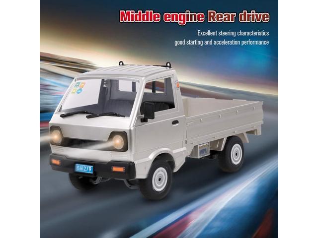 GoolRC WPL D12 RC Car, 1/10 Scale 2.4Ghz Remote Control Car, Simulation Drift Truck with Brushed Motor, LED Headlights, Middle Engine Rear Drive...