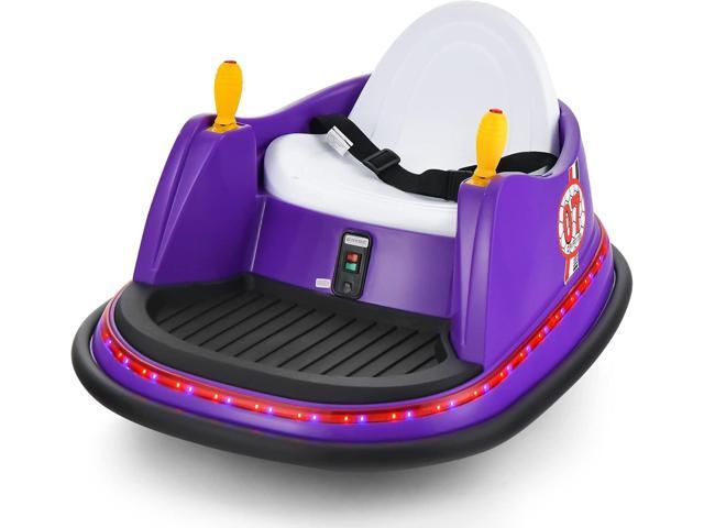 Costzon Bumper Car for Kids, 12V Electric Toddler Bumping Car with Remote Control, Dual Joysticks, 360 Spin, Music, Flashing Lights, Slow Star,...
