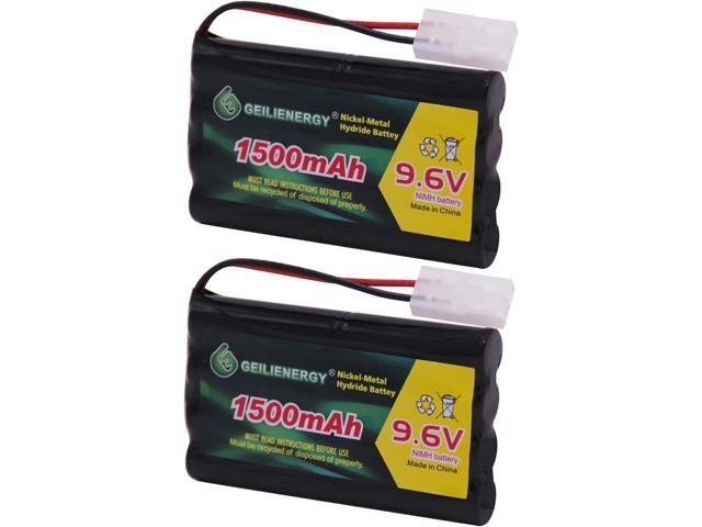 2 Pack 9.6V 1500mAh NI-MH Rechargeable Battery Pack Tamiya Plug for RC Car Boats Robots