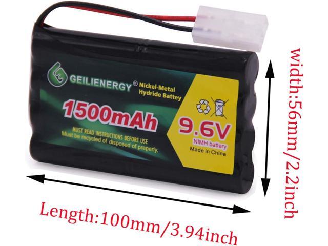 2 Pack 9.6V 1500mAh NI-MH Rechargeable Battery Pack Tamiya Plug for RC Car Boats Robots