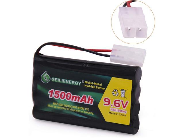 2 Pack 9.6V 1500mAh NI-MH Rechargeable Battery Pack Tamiya Plug for RC Car Boats Robots