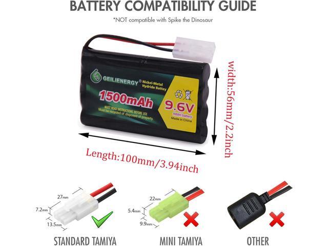 2 Pack 9.6V 1500mAh NI-MH Rechargeable Battery Pack Tamiya Plug for RC Car Boats Robots