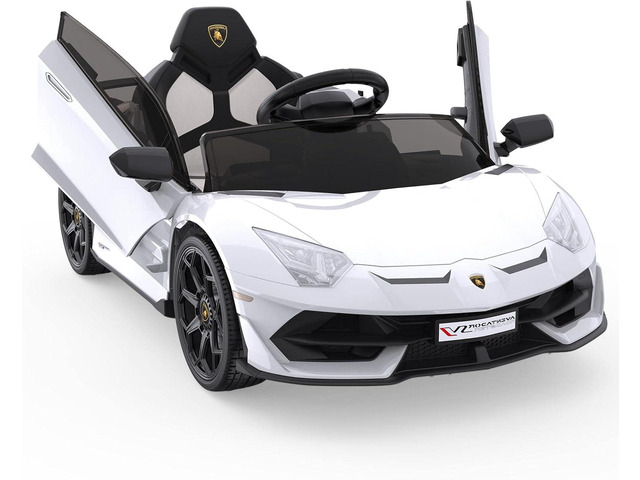 Hetoy Ride on Car for Kids 12V Licensed Lamborghini Electric Vehicles Battery Powered Sports Car with Control, 2 Speeds, Sound System, LED...