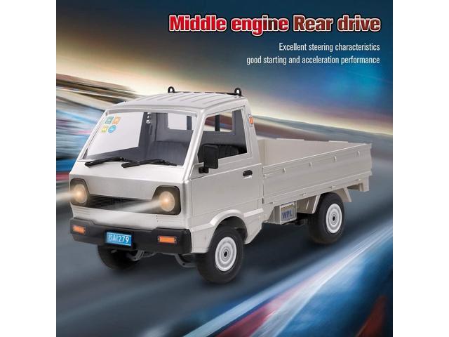 YIKESHU WPL D12 RC Car 1/10, 2.4Ghz Remote Control, Off Road Drift Pickup Truck Crawler with Brushed Motor, LED Headlights, Middle Engine Rear...