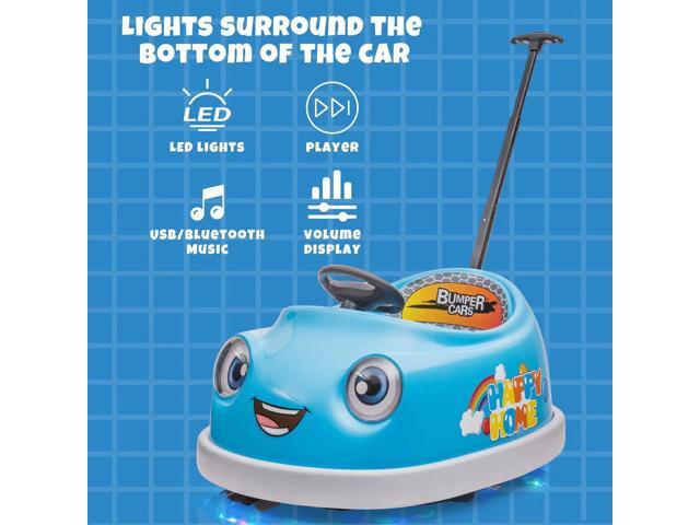 12V Electric Ride on Kids Bumper Car w/Remote Control,360 Degree Spin,Push Rod Rocker Horse Function,3-Speeds Babies & Toddlers Bumping Car Ride on...