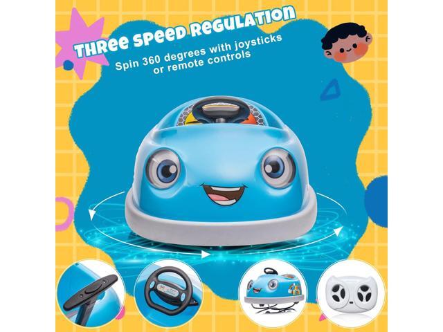 12V Electric Ride on Kids Bumper Car w/Remote Control,360 Degree Spin,Push Rod Rocker Horse Function,3-Speeds Babies & Toddlers Bumping Car Ride on...