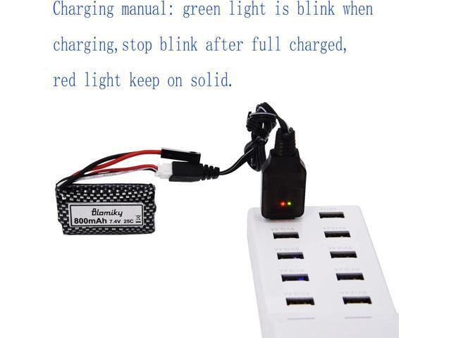 Blomiky 2 Pack 7.4V 800mAh Li-ion Rechargeable Battery with 5500 Plug Replacement for XLH 9135 9136 9137 9138 9145 9130 RC Truck 9135 Battery 2