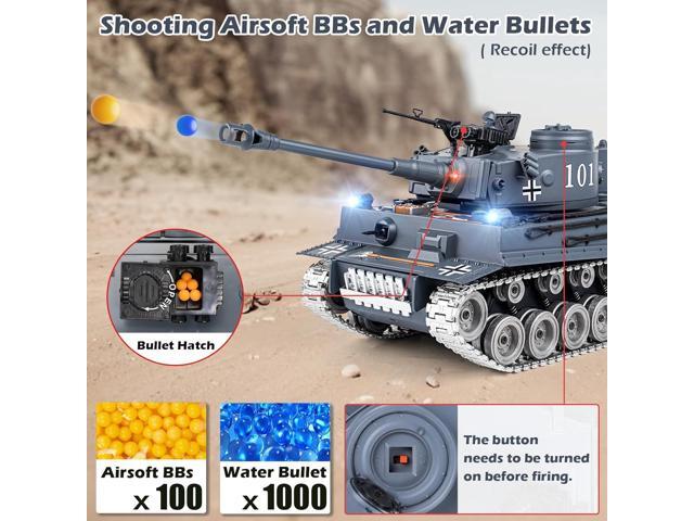 RC Tank, 1:18 Alloy Metal German Tiger I Remote Control Army Model Toys, 2.4Ghz RC Vehicle with Smoke, Sound and Lights, Military Tank That Shoots...