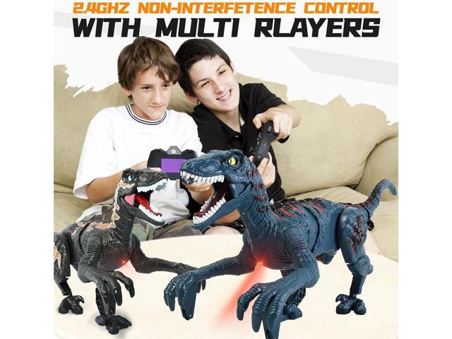 Remote Control Dinosaur Toys for Kid - Walking Dinosaur Toys for Boys 5-7RC Jurassic Velociraptor Toys 8-12Robot Dinosaur 3-5 with Light Sounds...