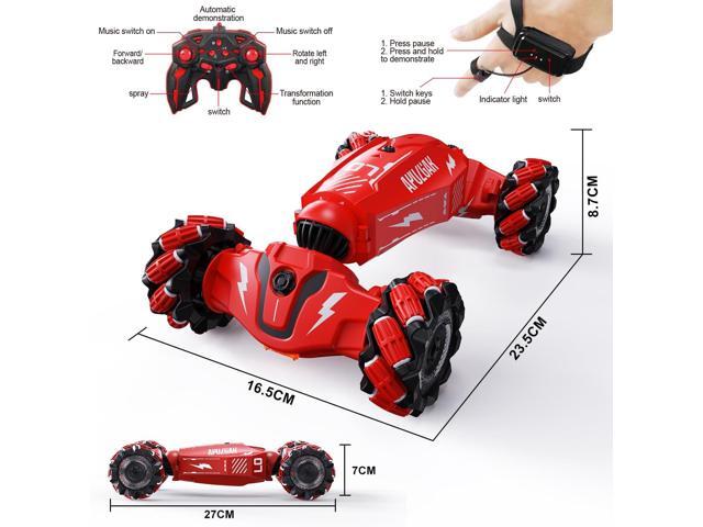 Upgraded Hand Gesture Sensing RC Stunt Car with Lights Music, Spray Drift Hand Gesture RC Car 360° Spins All Terrains Hand Controlled Car Toys for...