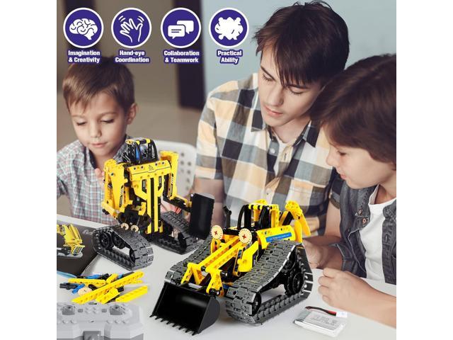 5 in 1 Building Toys STEM Robotics Kit, 430 PCS Blocks RC Robot Erector Sets, APP & Remote Control Excavator Science Kits for Kids Age 6 7 8 9 10...