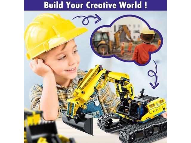 5 in 1 Building Toys STEM Robotics Kit, 430 PCS Blocks RC Robot Erector Sets, APP & Remote Control Excavator Science Kits for Kids Age 6 7 8 9 10...