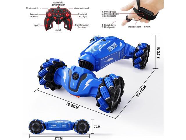Upgraded Hand Gesture Sensing RC Stunt Car with Lights Music, Spray Drift Hand Gesture RC Car 360° Spins All Terrains Hand Controlled Car Toys for...