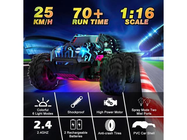 BLUEJAY Remote-Control-Car, 2.4GHz High Speed Rc Cars Truck, Offroad Monster Hobby Racing Car with LED Colorful Bodylight and Rechargeable Battery,...
