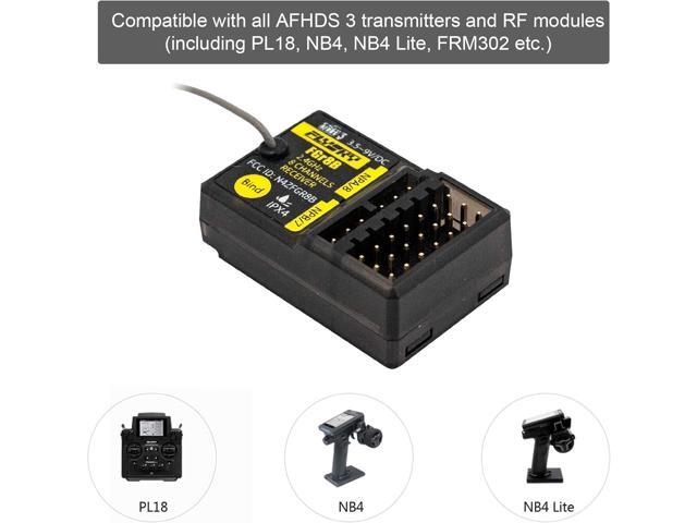 GoolRC Flysky FGR8B Receiver, 2.4GHz 8CH Remote Control Receiver PWM/PPM/i-Bus Output Compatible with AFHDS 3 Transmitters and RF Modules PL18/ NB4...