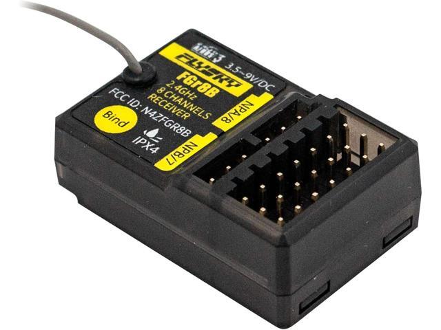 GoolRC Flysky FGR8B Receiver, 2.4GHz 8CH Remote Control Receiver PWM/PPM/i-Bus Output Compatible with AFHDS 3 Transmitters and RF Modules PL18/ NB4...