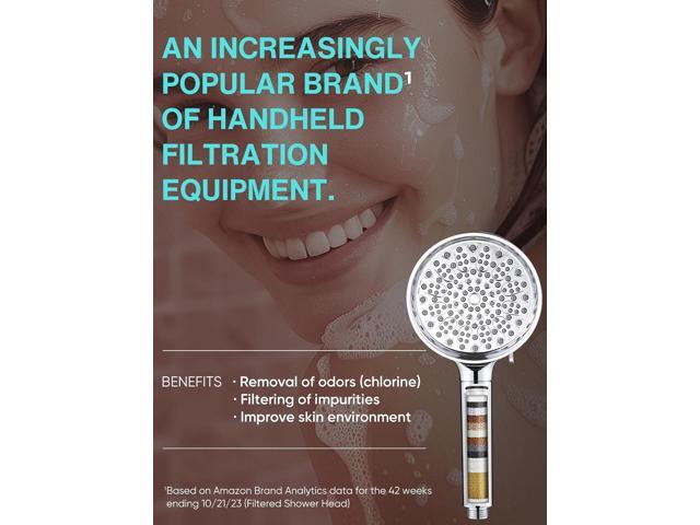 Cobbe Filtered Shower Head with Handheld, High Pressure 6 Spray Mode Showerhead with Filters, Water Softener Filters Beads for Hard Water - Remove...