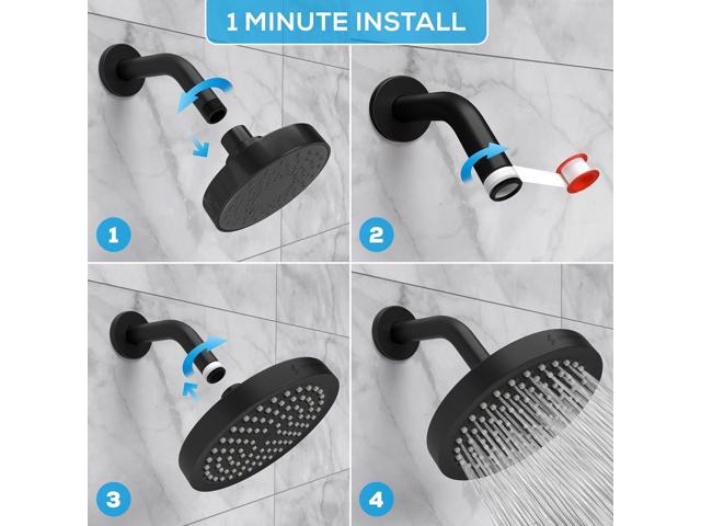 SparkPod Shower Head - High Pressure Rain - Premium Quality Luxury Design - 1-Min Install - Easy Clean Adjustable Replacement for Your Bathroom...