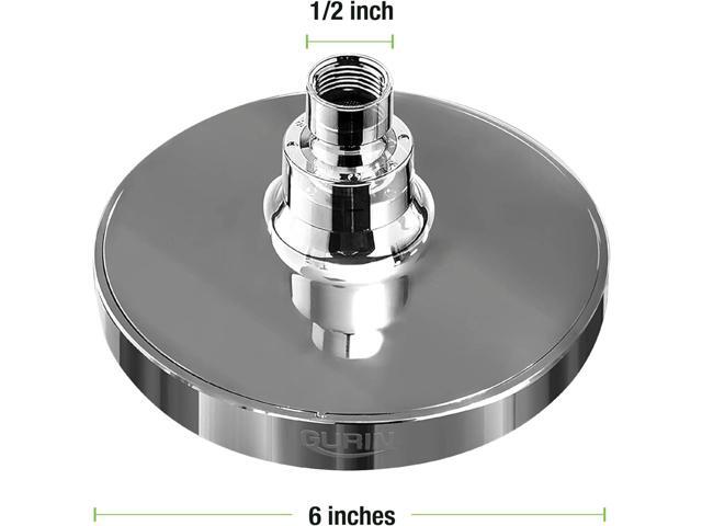 GURIN Shower Head High Pressure Rain, Luxury Bathroom Showerhead with Chrome Plated Finish, Adjustable Angles, Anti-Clogging Silicone Nozzles...