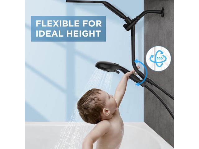 MakeFit Dual Handheld Shower Head Combo, 2-in-1 Rain Shower Heads System 8 Inch Rainfall Shower Head and 10 Modes High Pressure Hand Held...