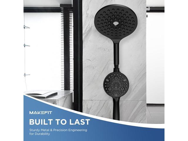 MakeFit Dual Handheld Shower Head Combo, 2-in-1 Rain Shower Heads System 8 Inch Rainfall Shower Head and 10 Modes High Pressure Hand Held...