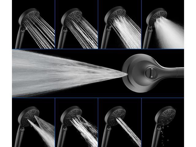Black Shower Heads with Handheld Spray Combo 2.5GPM: 10 Rainfall Shower Head & Detachable Shower Head, 10 Spray Settings Handheld Shower Head with...