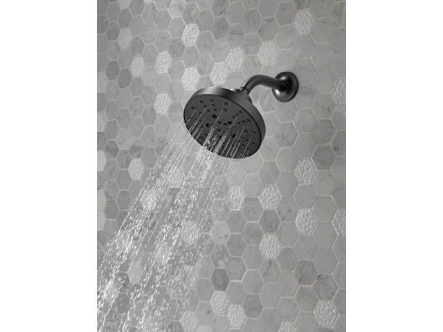 Delta 52668-BL UniversalShoweringComponents H2Okinetic 5-Setting Raincan Shower Head, Matte Black