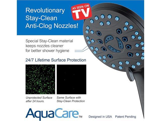 Hotel Spa AquaCare High Pressure 8-mode Handheld Shower Head, Anti-clog Nozzles - Built-in Power Wash to Clean Tub, Tile & Pets, Extra Long 6 ft....