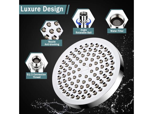 Filtered Shower Head, High Pressure Rainfall Shower Head/Handheld Shower Filter Combo, Luxury Modern Chrome Plated with 60'' Hose Anti-leak with...
