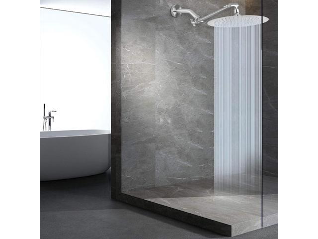 NearMoon Rain Shower Head with 11'' Adjustable Arm, High Pressure Stainless Steel Rainfall Shower, Ultra-Thin Design - Pressure Boosting (10 Inch,...